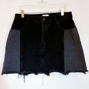 Cotton On A-Line Denim Mini Skirt Black Gray colorblock Size 8